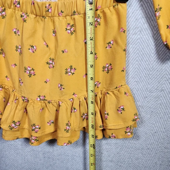 Btween Girls 8 Floral Yellow With Pink Two-Piece Set Top And Skirt - Picture 8 of 11
